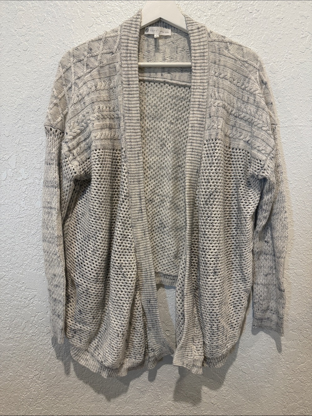 House of Harlow 1960 Light Gray Open-Knit Cardigan